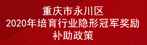 重庆市永川区2020年培育行业隐形冠军奖励补助政策(图1)