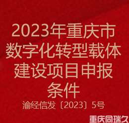 2023年重庆市数字化转型载体建设项目申报条件(图1)