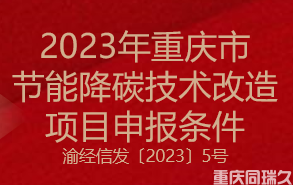 2023年重庆市节能降碳技术改造项目申报条件(图1)